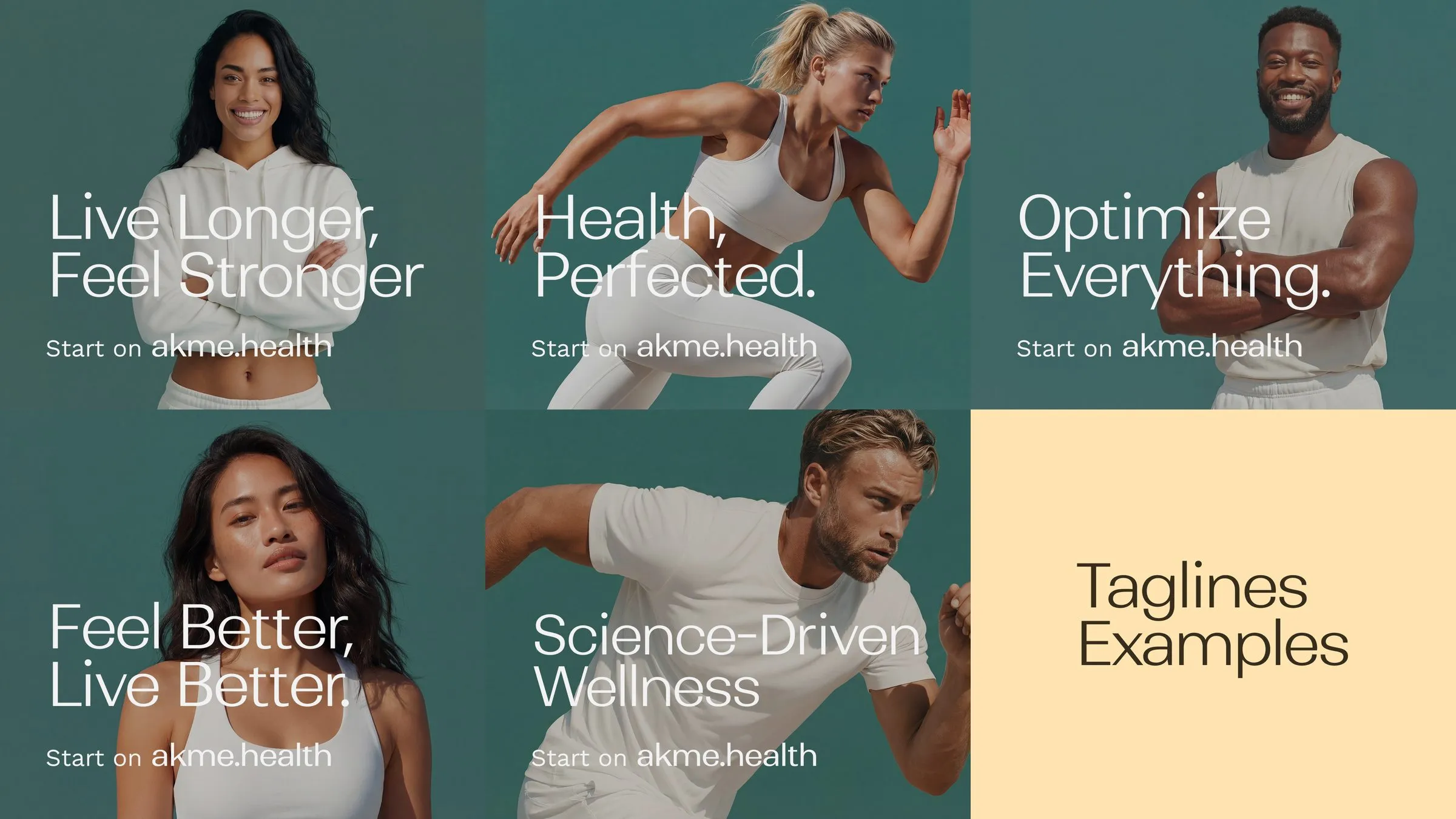 Social ad set with taglines over portraits
