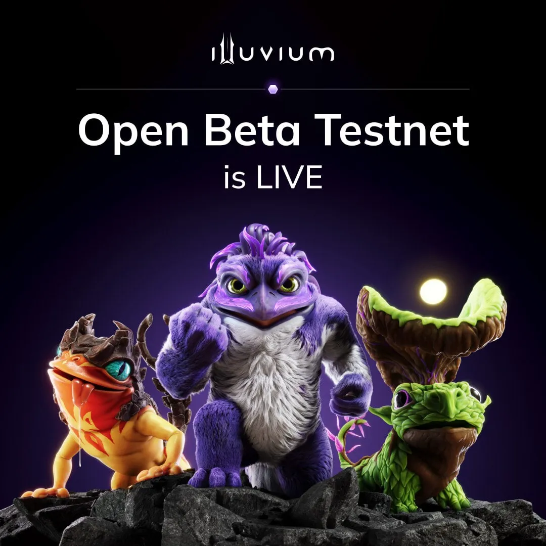 Open Beta Testnet is live, with three Illuvial creatures