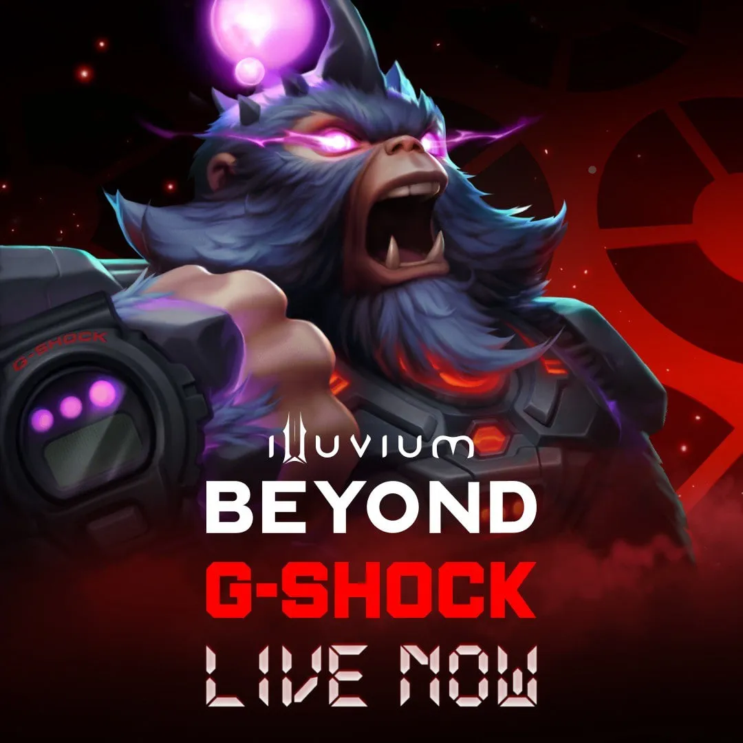 Illuvium Beyond × G-Shock, live now, with a roaring creature