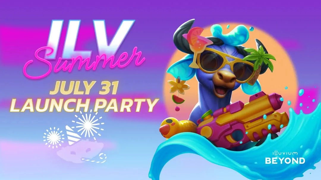 ILV Summer launch party, July 31, with a creature in sunglasses on a jet ski